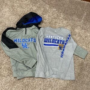 Youth Lg. Kentucky Wildcat Hoodie and long sleeve T shirt bundle